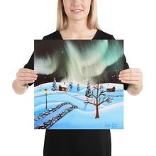 Load image into Gallery viewer, The northern lights folk art Photo paper poster