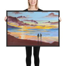 Load image into Gallery viewer, Couple at the beach, sunset Framed print