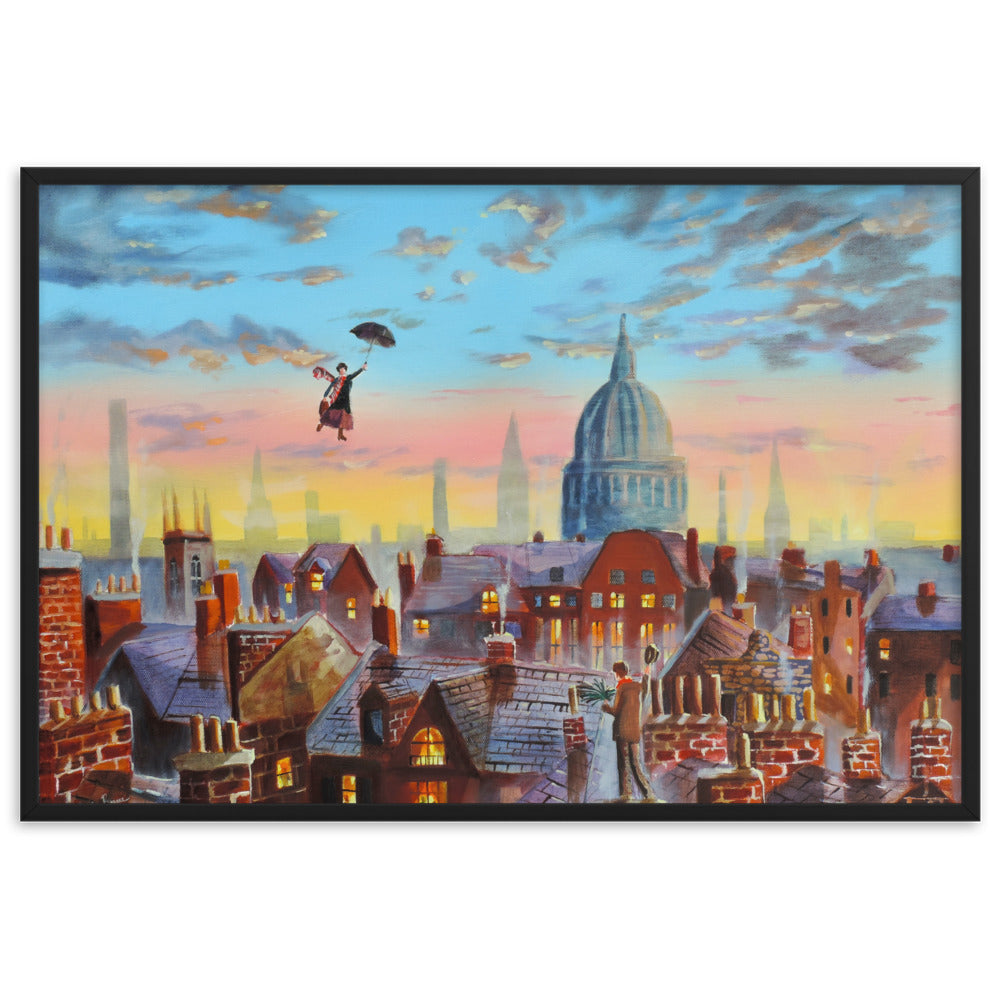 Mary Poppins print, professionally Framed matte paper poster