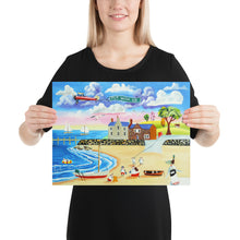 Load image into Gallery viewer, Folk art print, seaside Poster, painting from 2015, Gordon Bruce art