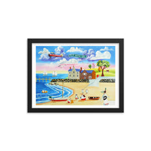 Load image into Gallery viewer, Animals at the seaside folk art framed print