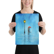Load image into Gallery viewer, Kissing couple in the rain print