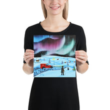 Load image into Gallery viewer, The northern lights and a red Royal Mail van Poster