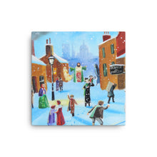 Load image into Gallery viewer, Scrooge and Tiny Tim stretched canvas print