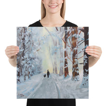 Load image into Gallery viewer, Winter walk through the woods Poster