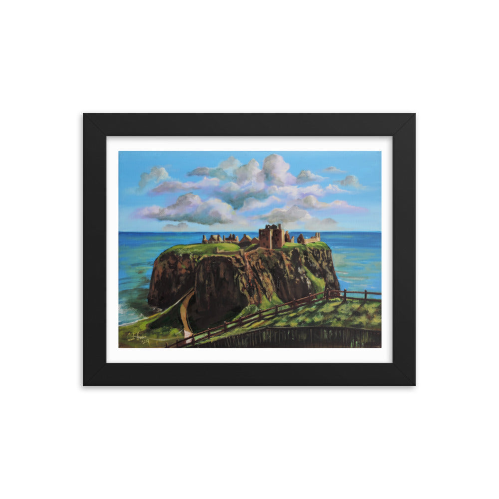 Dunnottar Castle art print Framed