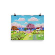 Load image into Gallery viewer, Sheep and cow folk art Poster, Gordon Bruce art
