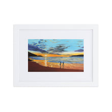 Load image into Gallery viewer, Romantic beach sunset print, Framed print With Mat