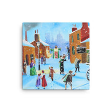 Load image into Gallery viewer, Scrooge and Tiny Tim stretched canvas print