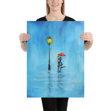 Load image into Gallery viewer, Kissing couple in the rain print
