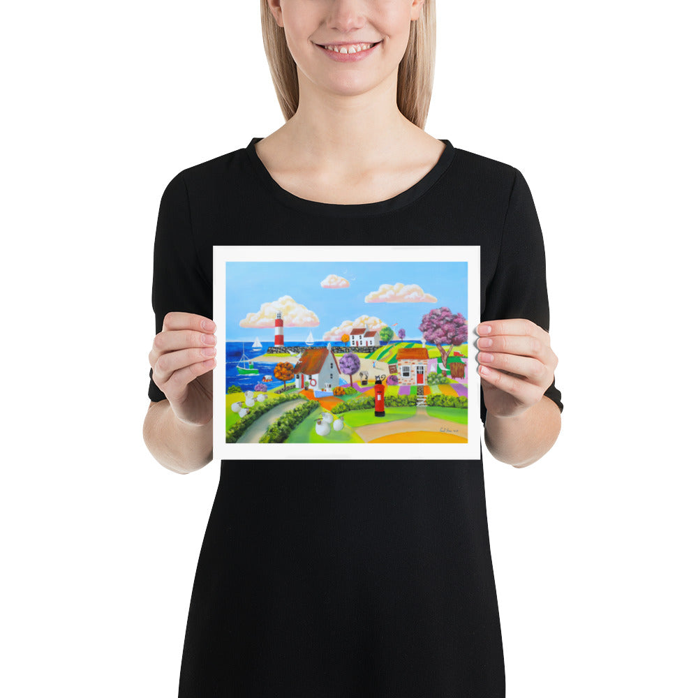 Colourful folk art Poster