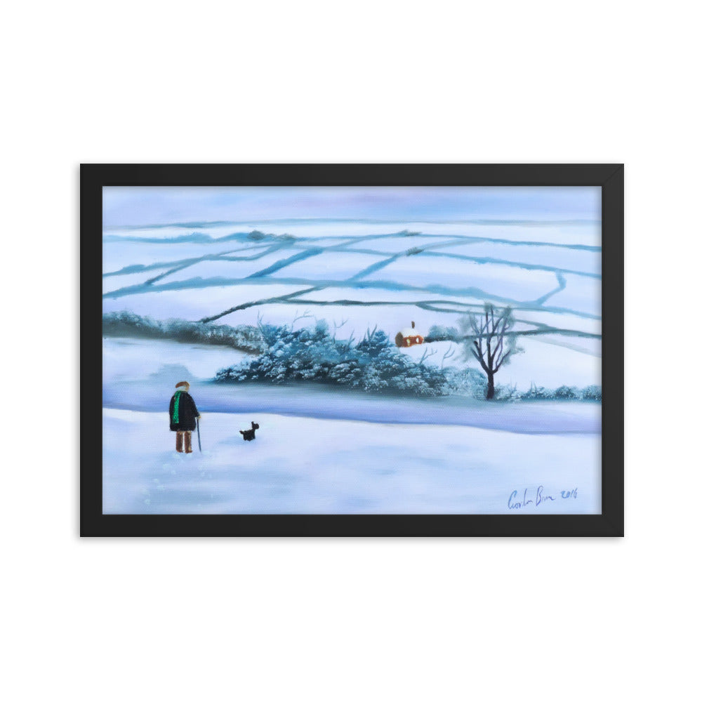 Our view of the house, winter framed print