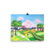 Load image into Gallery viewer, A happy folk art seaside scene print, Gordon Bruce art Poster