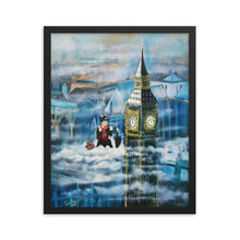 Load image into Gallery viewer, Mary Poppins in the clouds Framed poster