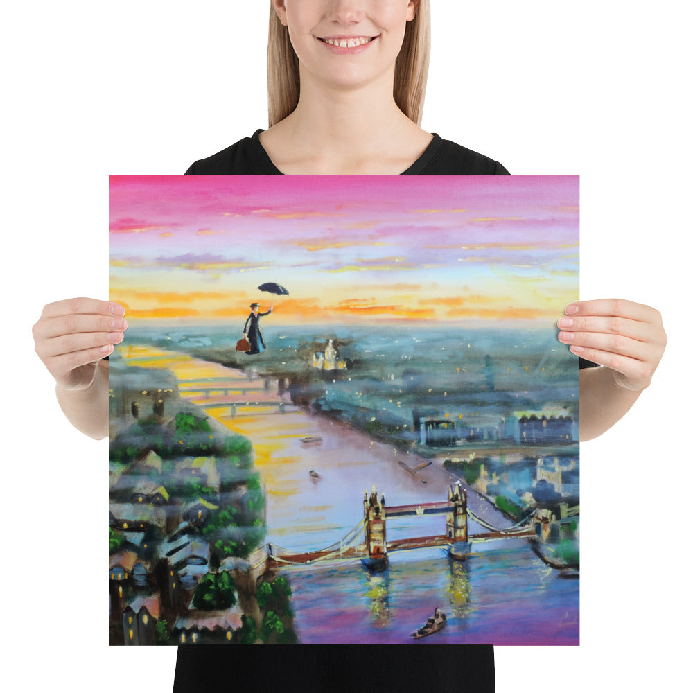 Mary Poppins poster, Mary Poppins nursery decor print