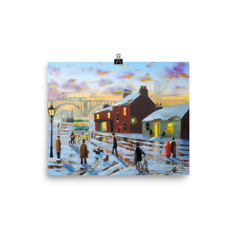 Old street in winter fine art print