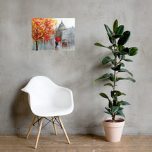 Load image into Gallery viewer, Rainy couple with a red umbrella print