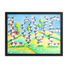 Load image into Gallery viewer, Sheep Love folk art Framed poster