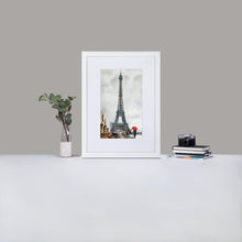 Load image into Gallery viewer, Paris Eiffel Tower rain Matte Paper Framed Poster With Mat