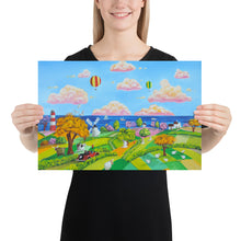 Load image into Gallery viewer, Landscape print colourful naive art Poster