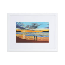 Load image into Gallery viewer, Romantic beach sunset print, Framed print With Mat