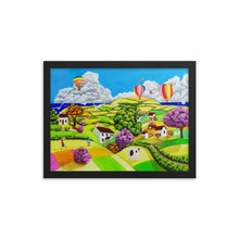 Load image into Gallery viewer, Flying kites folk art Framed poster