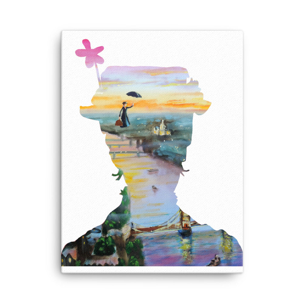 Mary Poppins silhouette Canvas