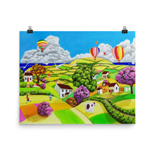 Load image into Gallery viewer, Flying kites folk art Poster