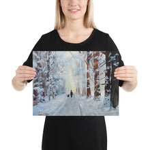 Load image into Gallery viewer, Winter walk through the woods Poster