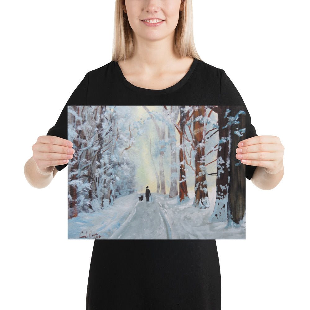Winter walk through the woods Poster