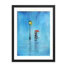 Load image into Gallery viewer, Kissing couple in the rain Framed print