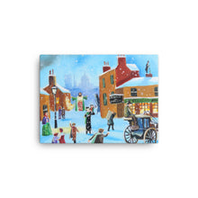Load image into Gallery viewer, Scrooge and Tiny Tim stretched canvas print