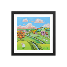 Load image into Gallery viewer, Folk art nursery decor sheep framed print