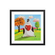 Load image into Gallery viewer, Cow with a heart Framed photo paper poster