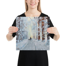 Load image into Gallery viewer, Winter walk through the woods Poster