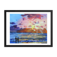 Load image into Gallery viewer, Beach sunset Framed print