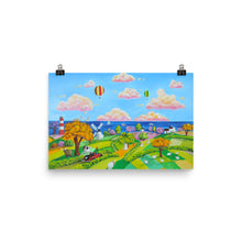 Load image into Gallery viewer, Rolling hills folk art landscape print, Gordon Bruce art Poster