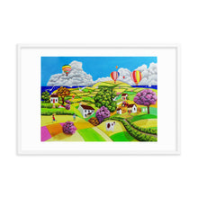 Load image into Gallery viewer, Flying kites folk art Framed poster