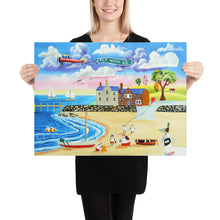 Load image into Gallery viewer, Folk art print, seaside Poster, painting from 2015, Gordon Bruce art