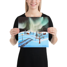 Load image into Gallery viewer, The northern lights folk art Photo paper poster