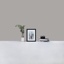 Load image into Gallery viewer, Red umbrella rainy print, framed poster from my original oil painting