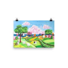 Load image into Gallery viewer, A happy folk art seaside scene print, Gordon Bruce art Poster