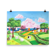 Load image into Gallery viewer, A happy folk art seaside scene print, Gordon Bruce art Poster