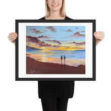 Load image into Gallery viewer, Couple at the beach, sunset Framed print