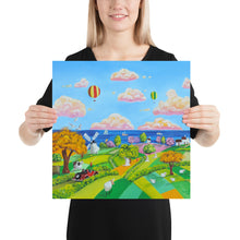 Load image into Gallery viewer, Landscape print colourful naive art Poster