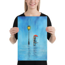 Load image into Gallery viewer, Kissing couple in the rain print