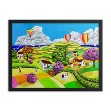 Load image into Gallery viewer, Flying kites folk art Framed poster