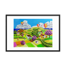 Load image into Gallery viewer, Flying kites folk art Framed poster