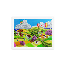 Load image into Gallery viewer, Flying kites folk art Framed poster