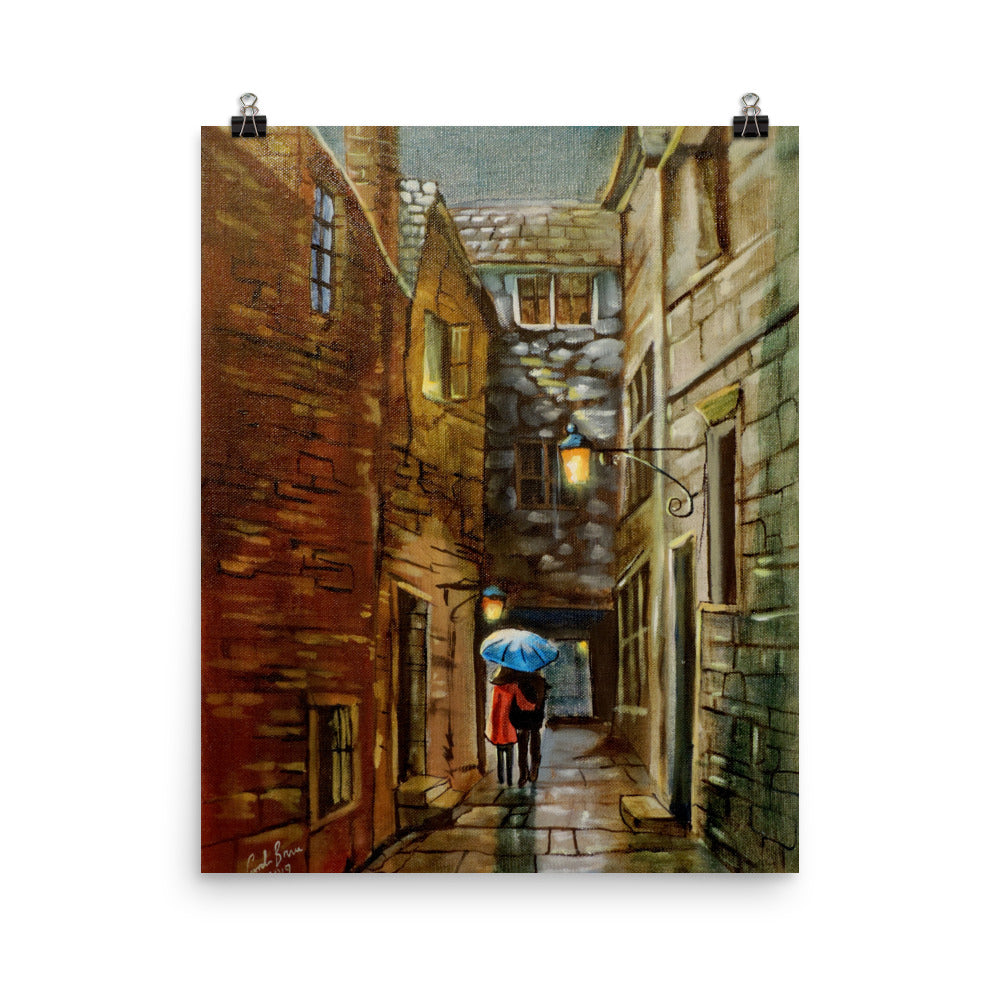Rainy day art print Titled "Back Wynd"